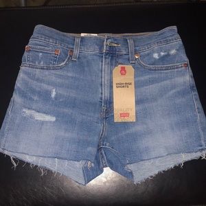 Levis high rise shorts